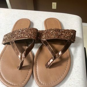 Gold sparkle sandals